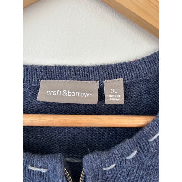 Croft & Barrow womens cardigan size XL winter theme ful zip - Picture 3 of 7